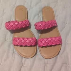 A New Day Pink and Tan Braided Sandals